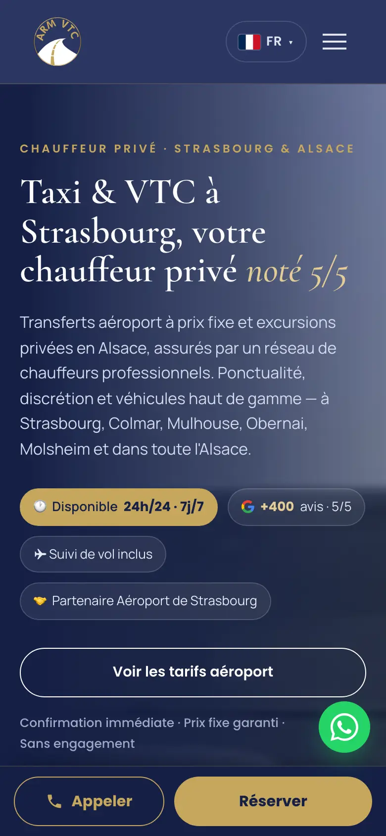 Site ARM VTC sur smartphone
