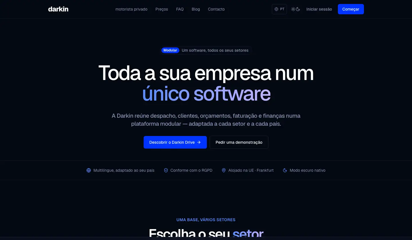 Aperçu du site Darkin